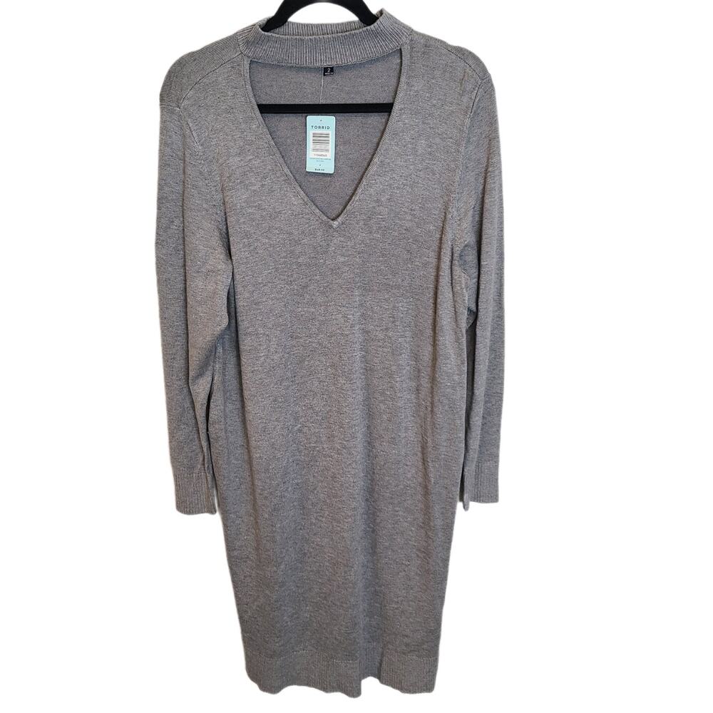 Torrid Dress Sweater Dress Knit Dress Cut Out Dress Knee Length Dress 2X NEW